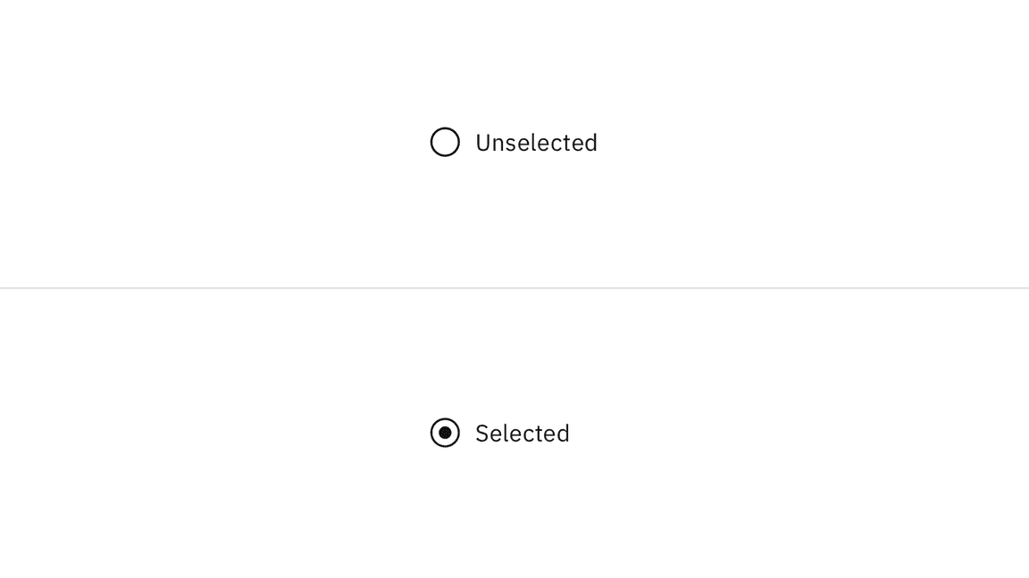 Radio button states Radio button states